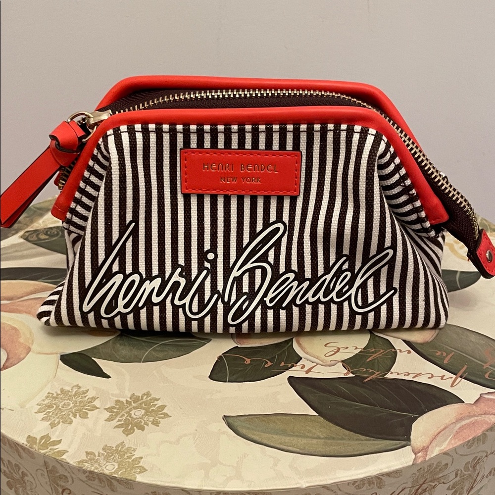 Henri Bendel Striped Small Cosmetic Bag